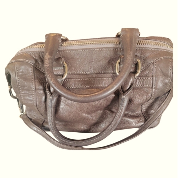 Rebecca Minkoff Small Soft Brown/Tan Distressed Leather Satchel Handbag - Picture 8 of 11